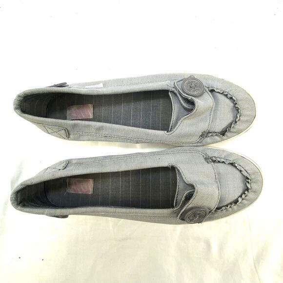 Vans Shoes Woman's Size 8.5 Boat Loafers Comfort Slip On Canvas Nautical Buttons - Picture 8 of 11